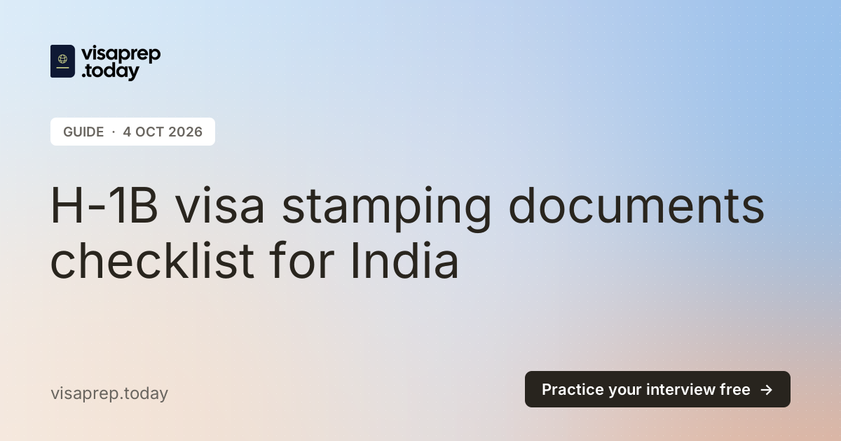 H-1B visa stamping documents checklist for India